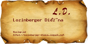 Lozinberger Diána névjegykártya